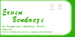 ervin benkoczi business card