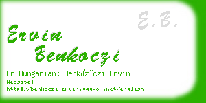ervin benkoczi business card